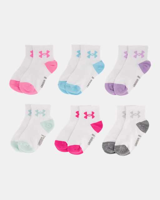Girls' Infant-Toddler UA Essentials Basic 6-Pack Quarter Socks